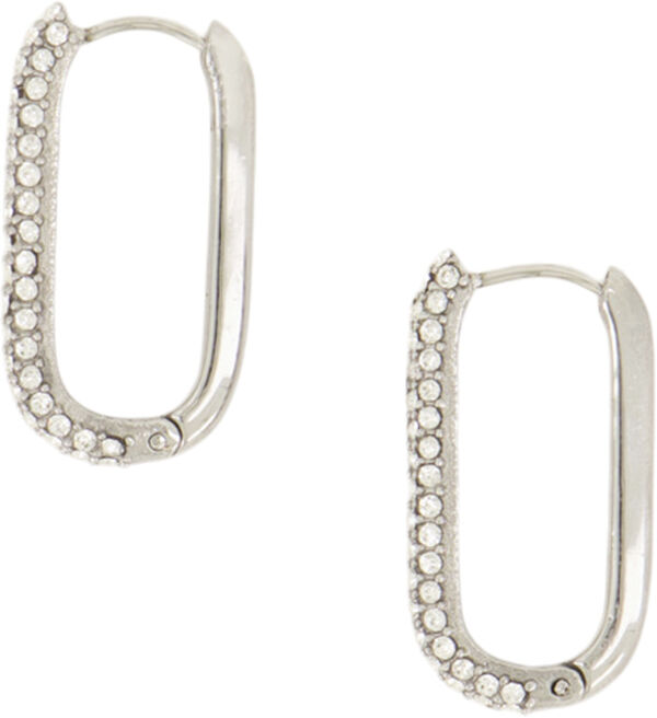 Rectangular earrings with stones