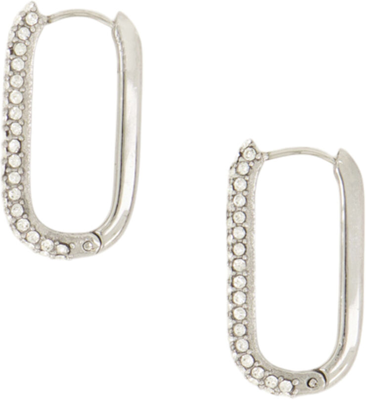 Rectangular earrings with stones