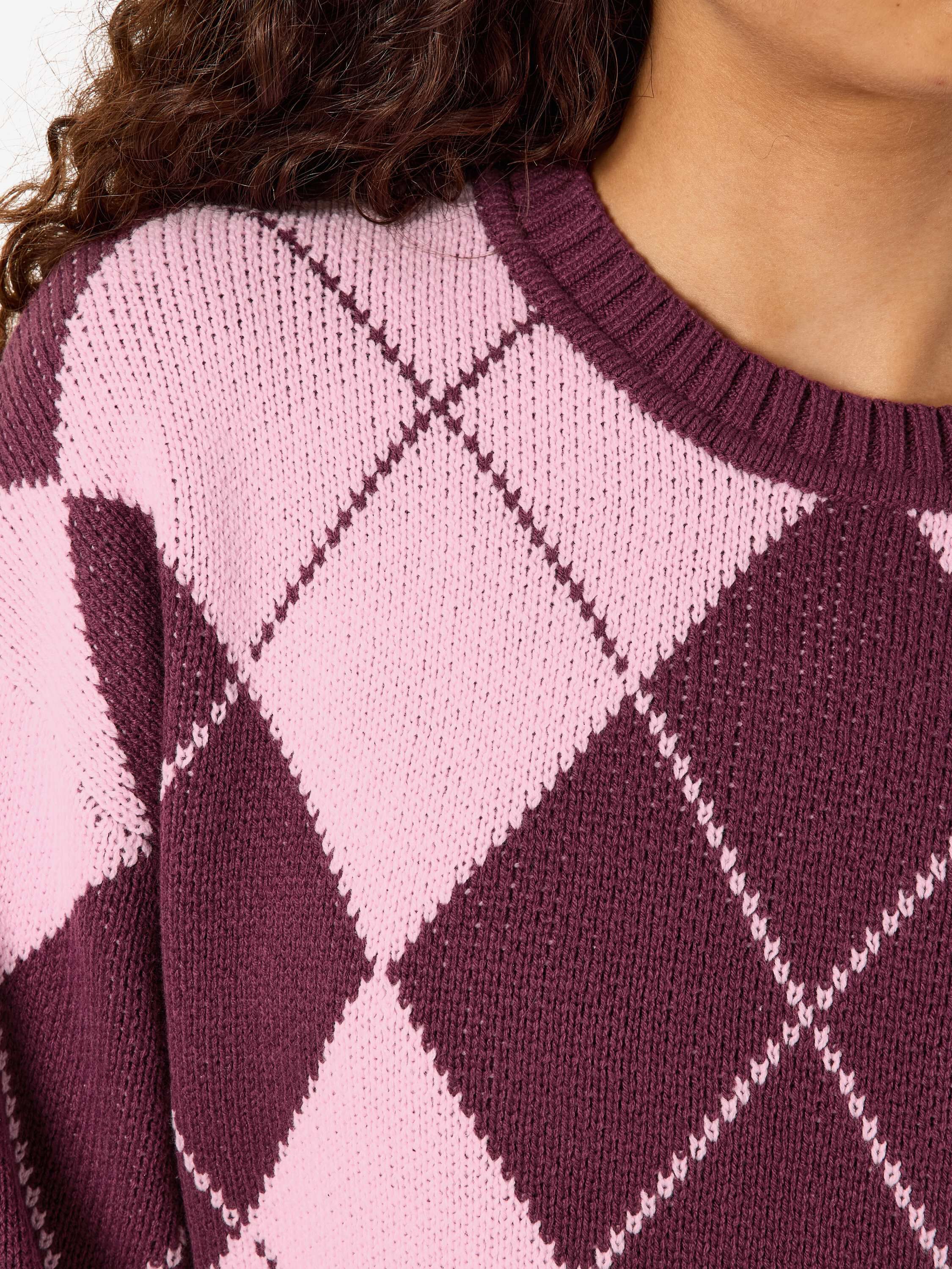 Nmacy L/S O-Neck Argyle Knit