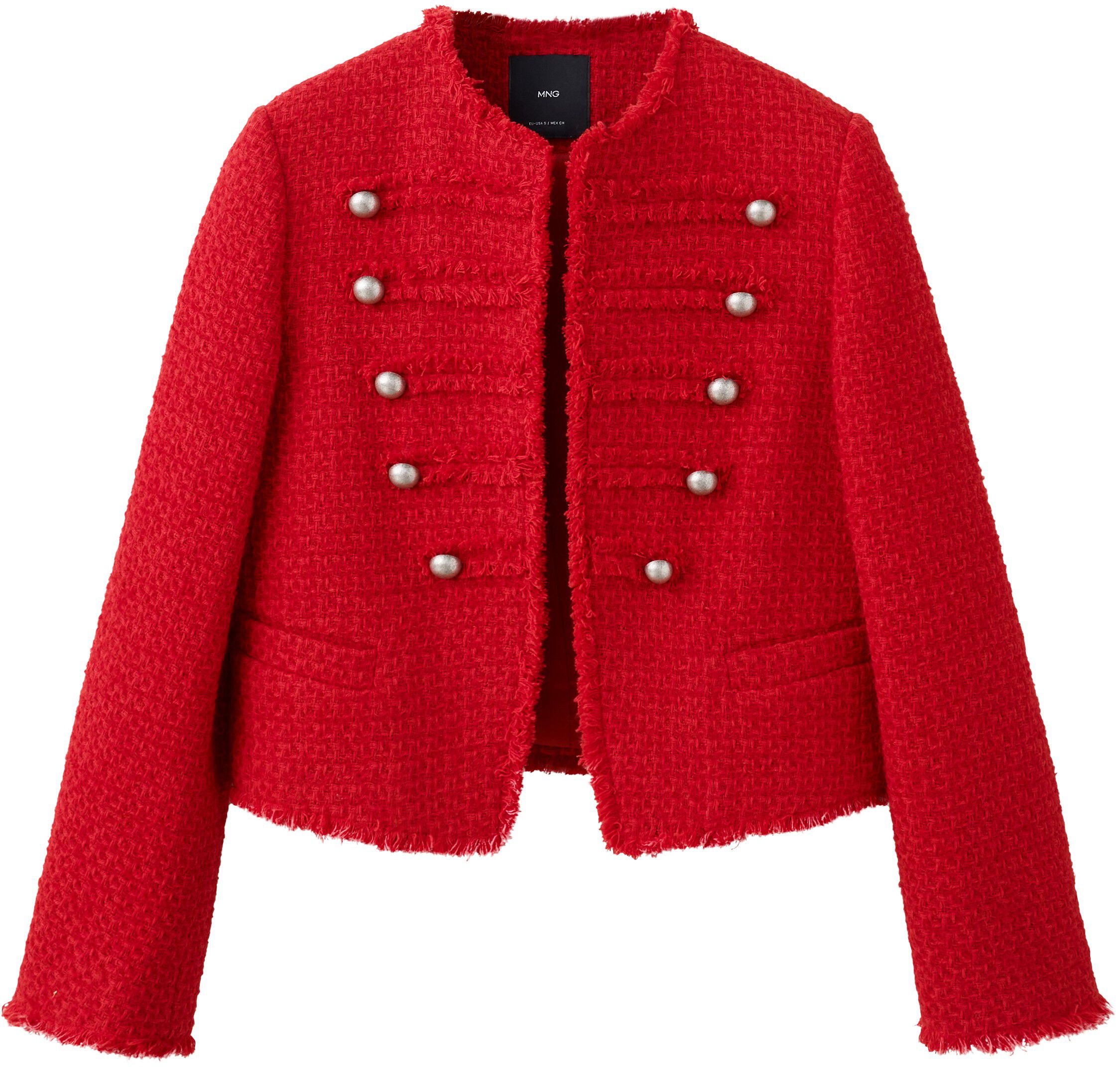 Tweed jacket with decorative froggi