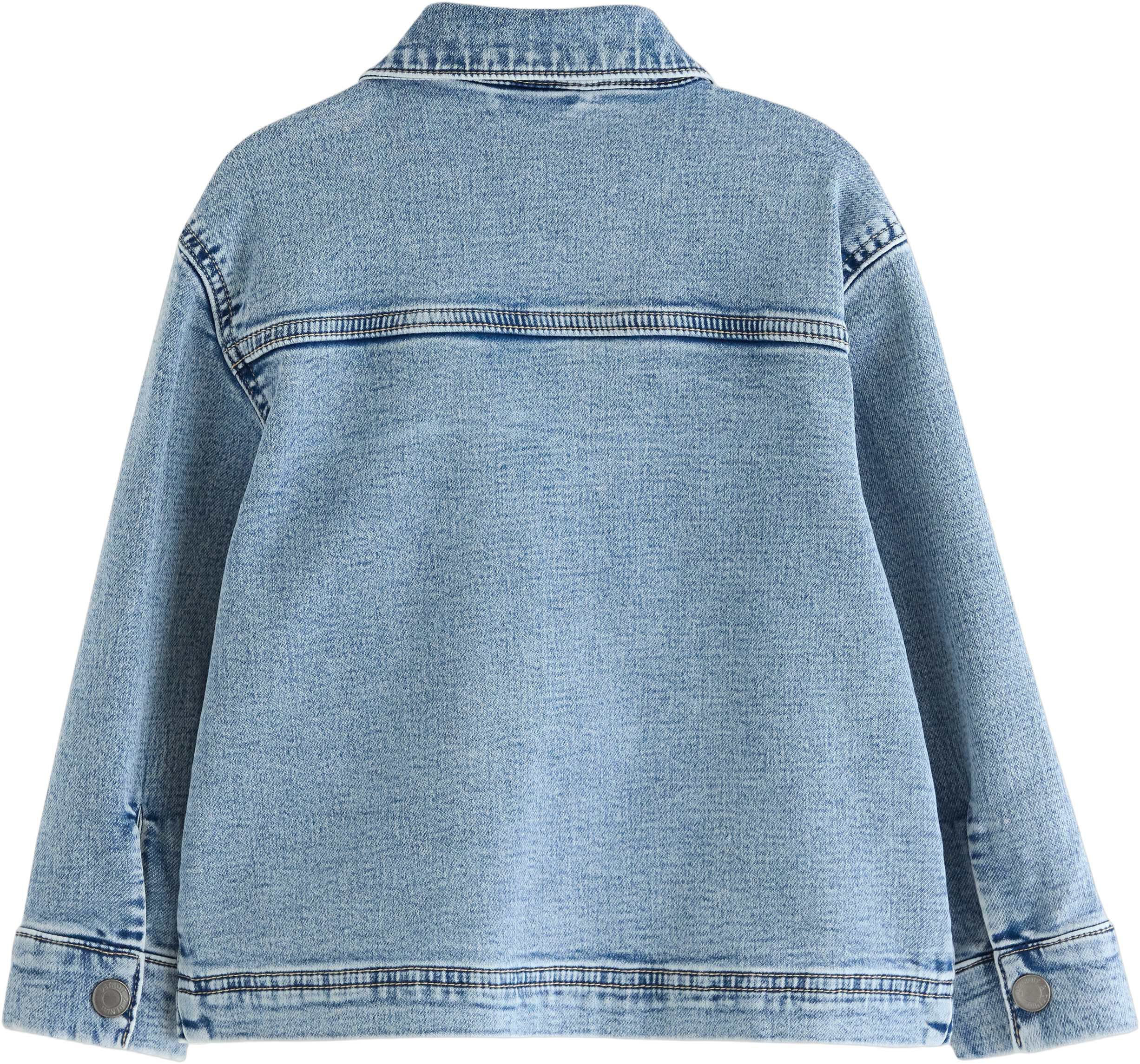 Jakke i denimjersey med avslappet p