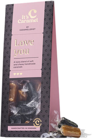 LOVE YOU gaveæske, 180g karamelblanding