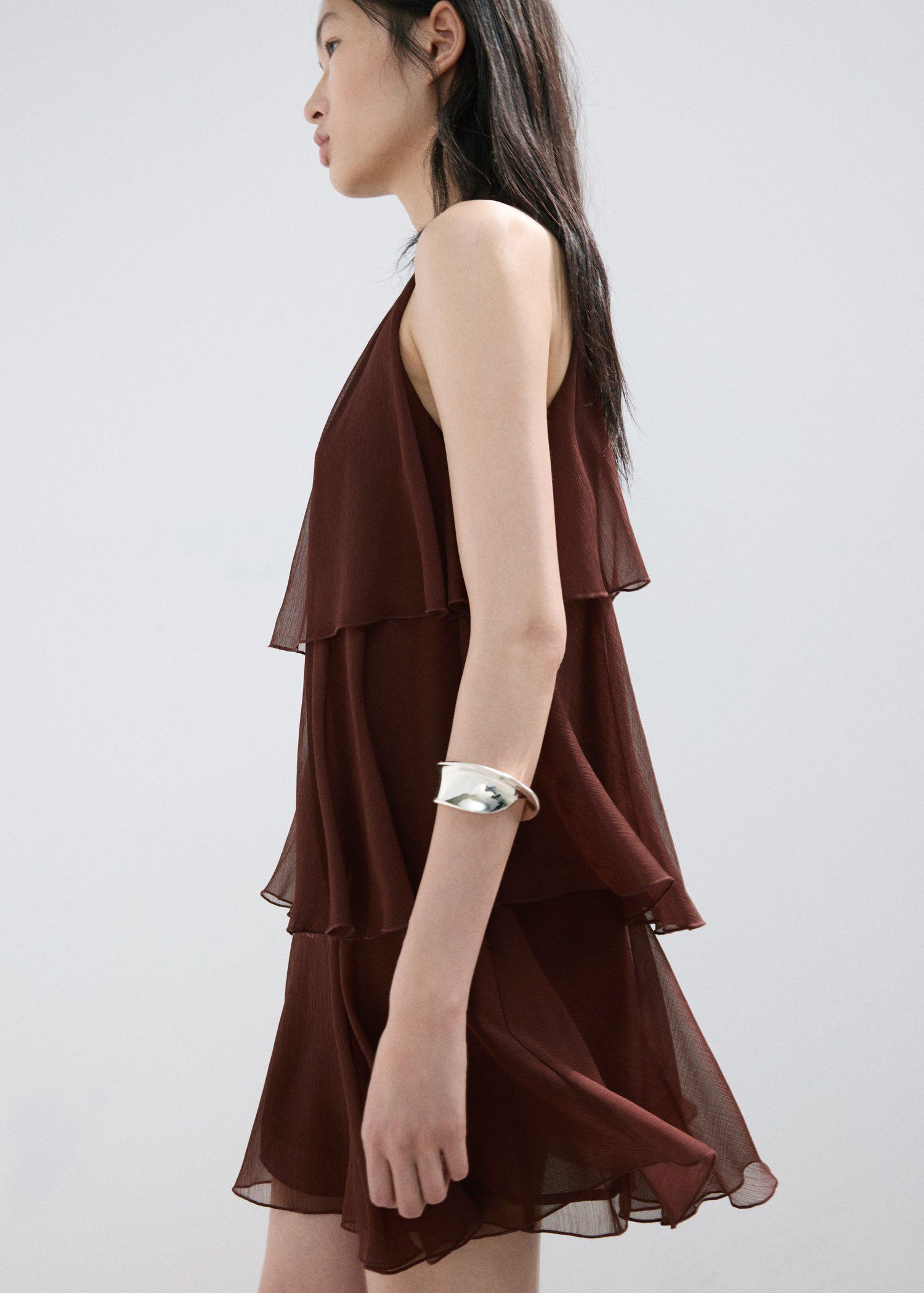 Ruffled draped dress