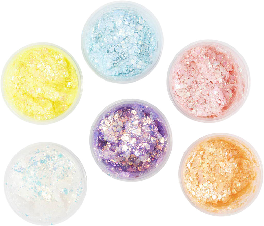 Glitter Clay, 6x20ml.