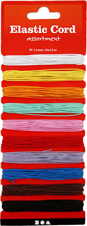 Elastiksnor, tykkelse 1 mm, 10x3,50m.