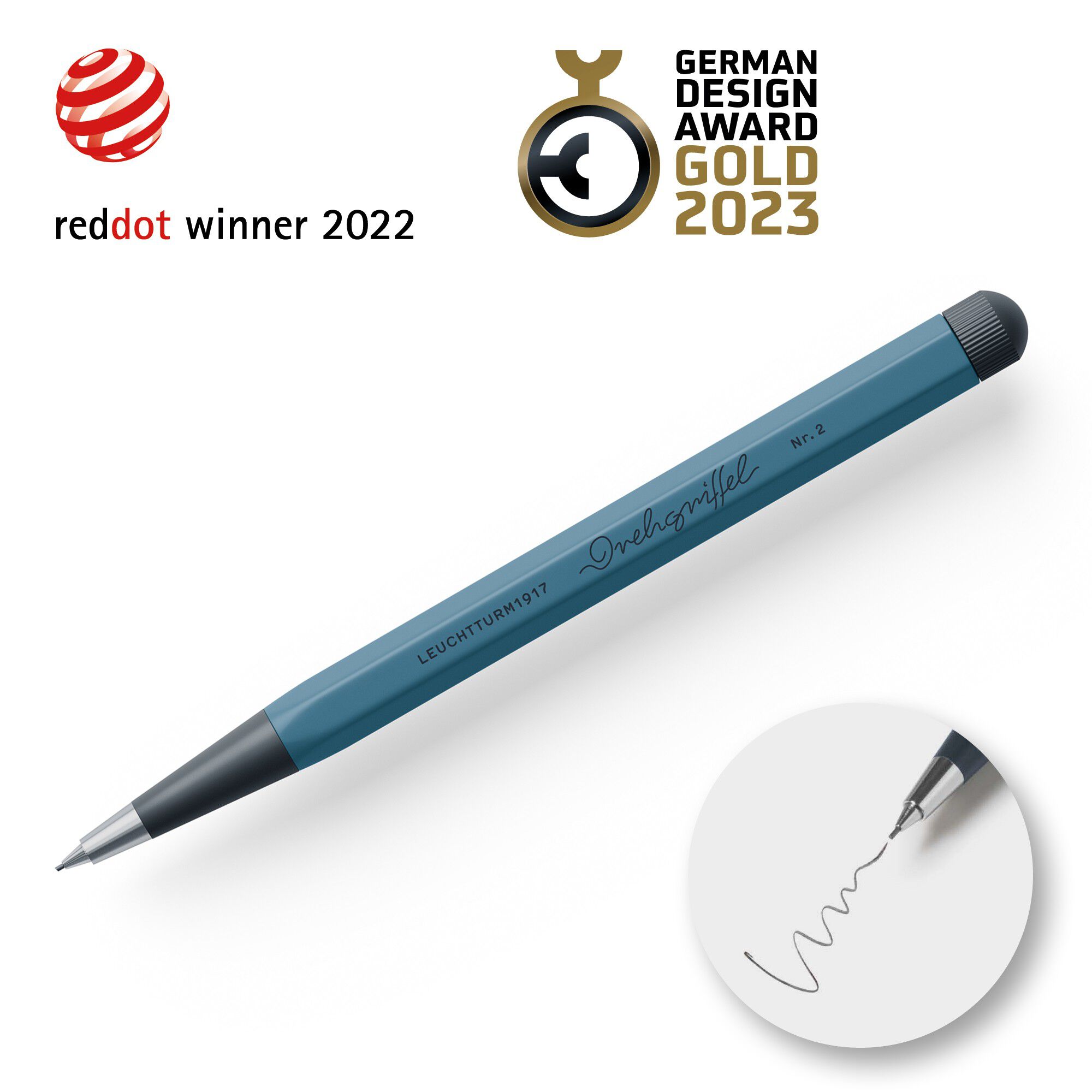 Leuchtturm1917 Drehgriffel Nr 2 stiftblyant 0,7mm Stone Blue