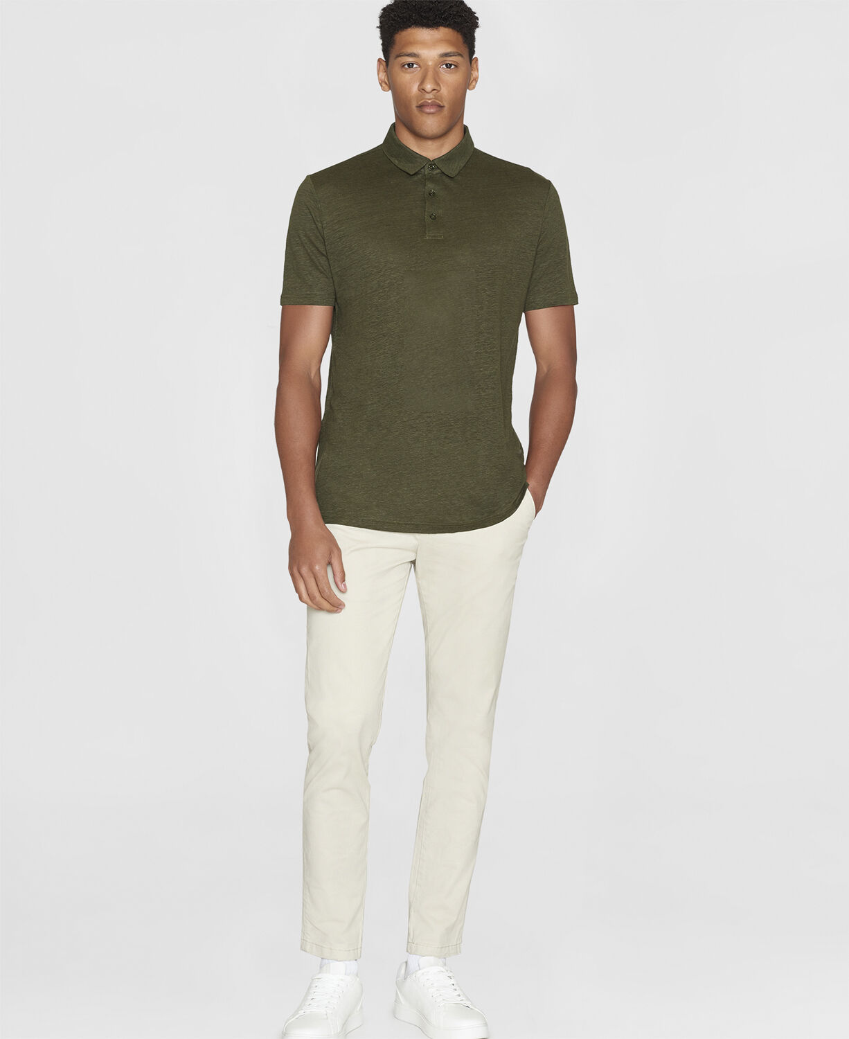 Regular linen polo - GOTS/Vegan