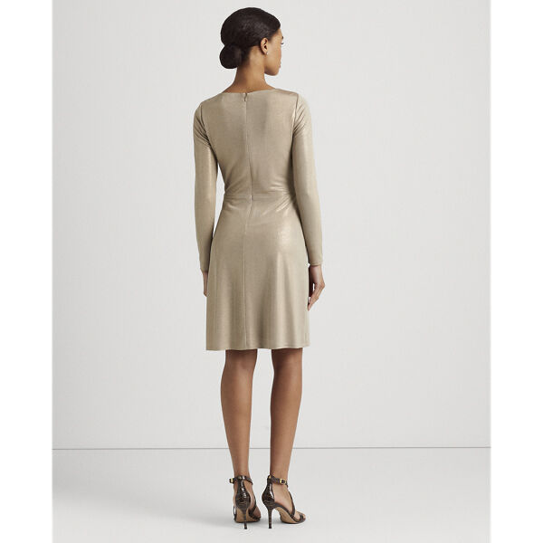 Foil-Print Jersey Cocktail Dress