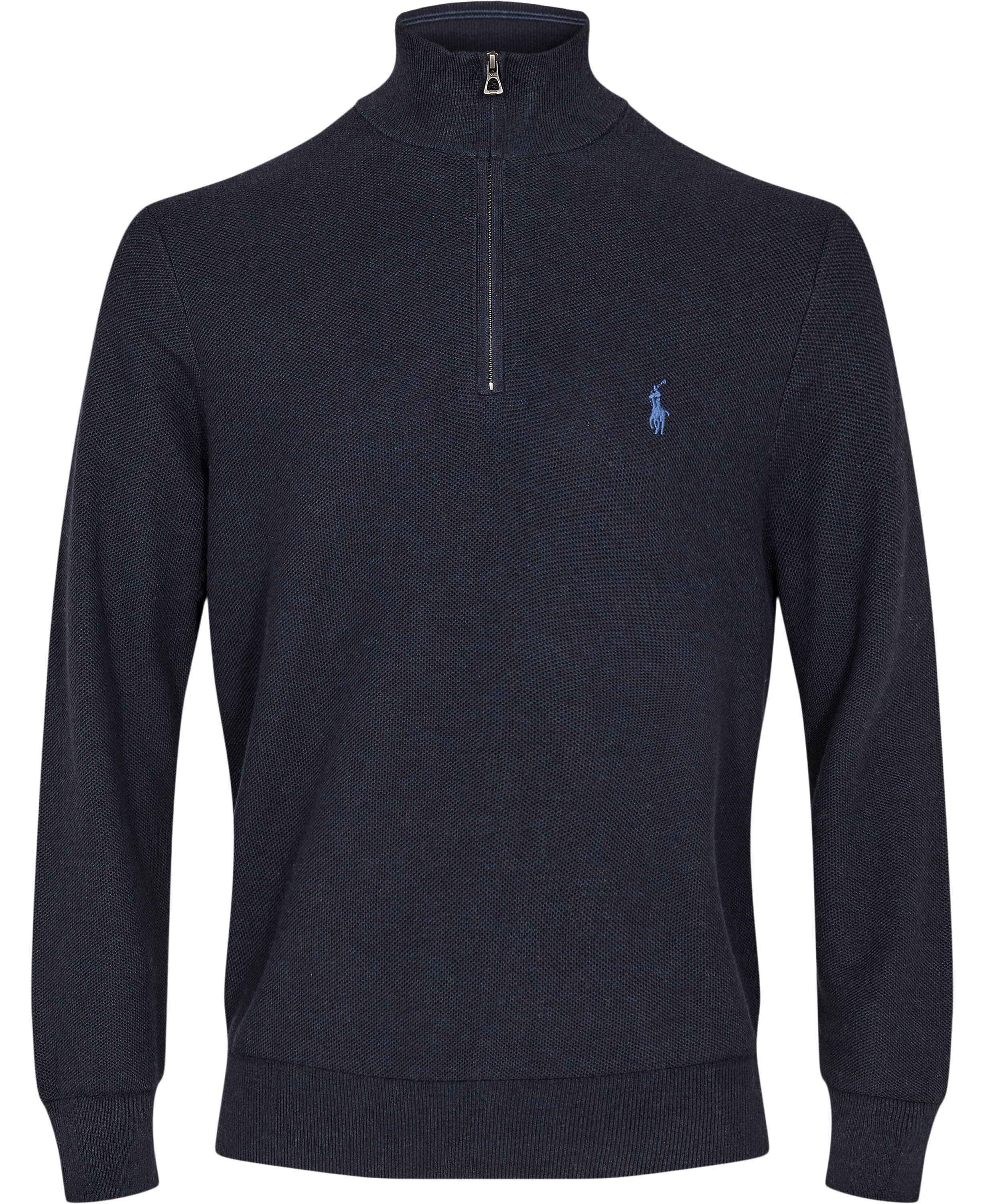 Mesh-Knit Cotton Quarter-Zip Sweater