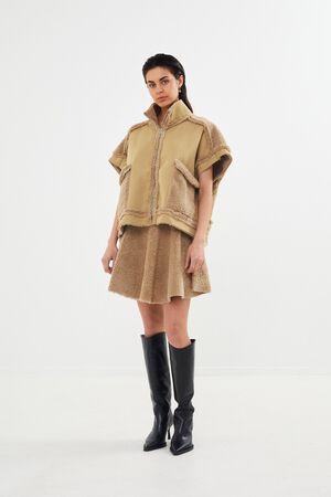 Faux shearling tunic vest - Tamys