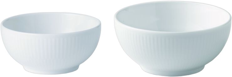 Hvid Riflet skål, 2 stk