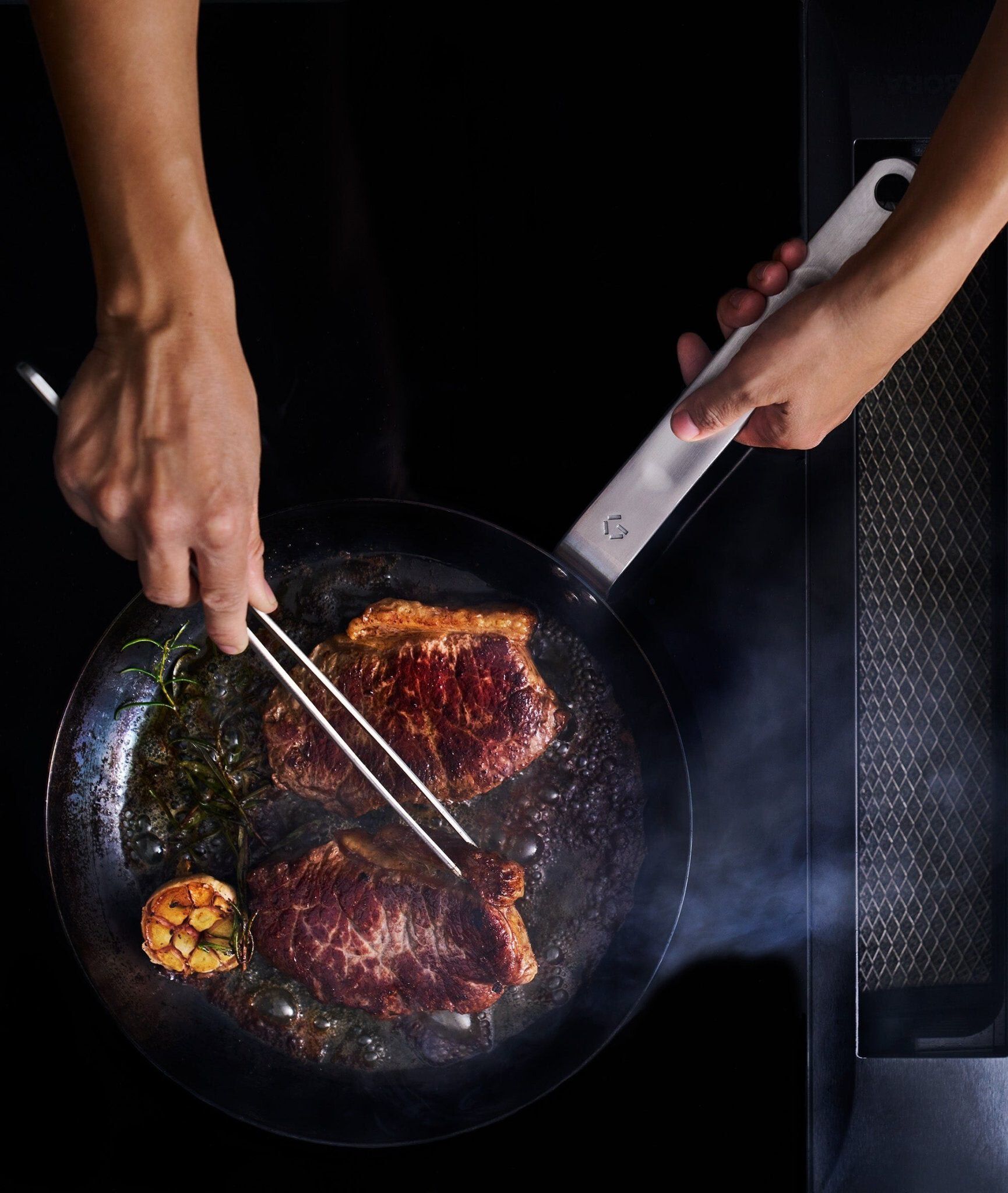 Stegepande - carbonst&aring;l - 28 cm