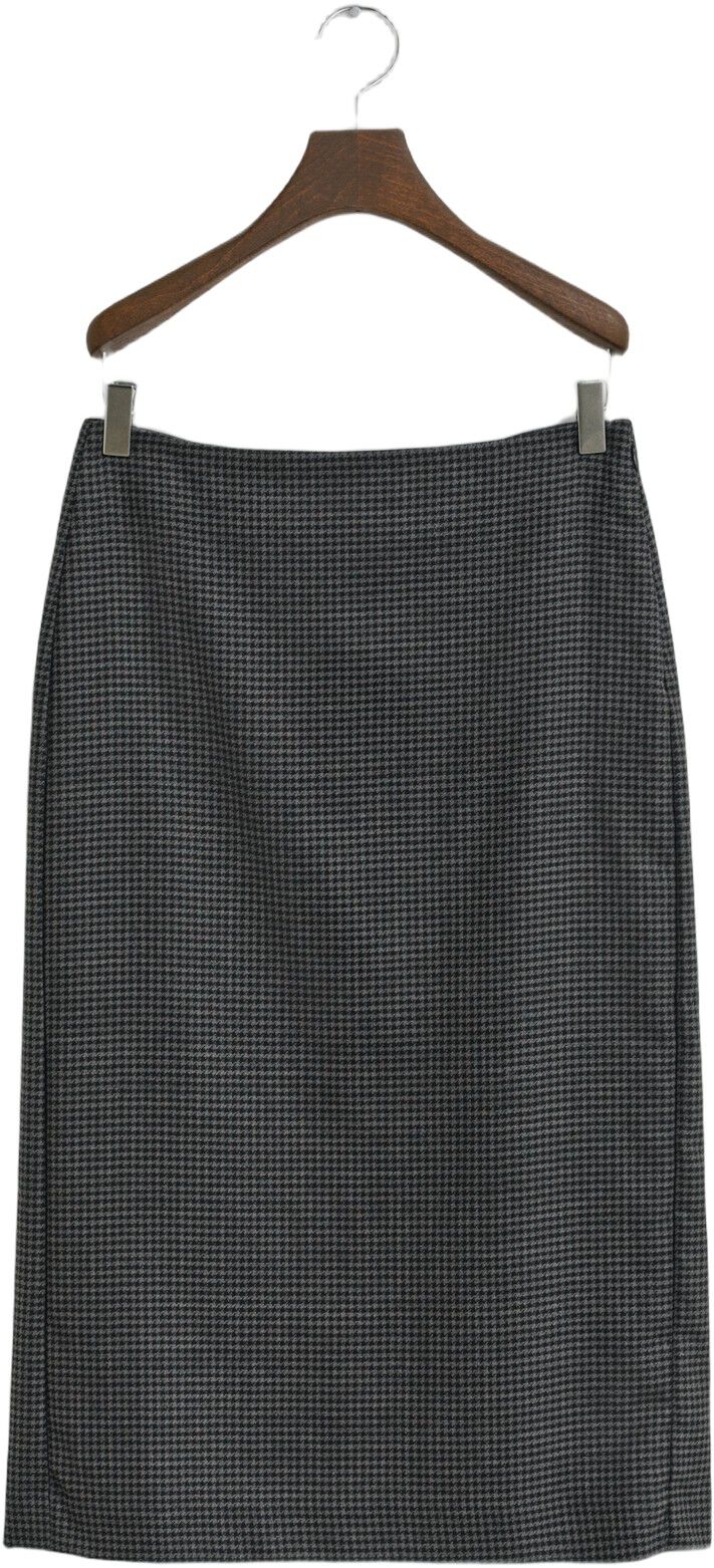MIDI CHECKED WOOL PENCIL SKIRT