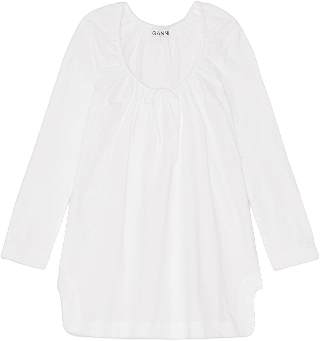 Cotton Poplin Square-neck Minikjole