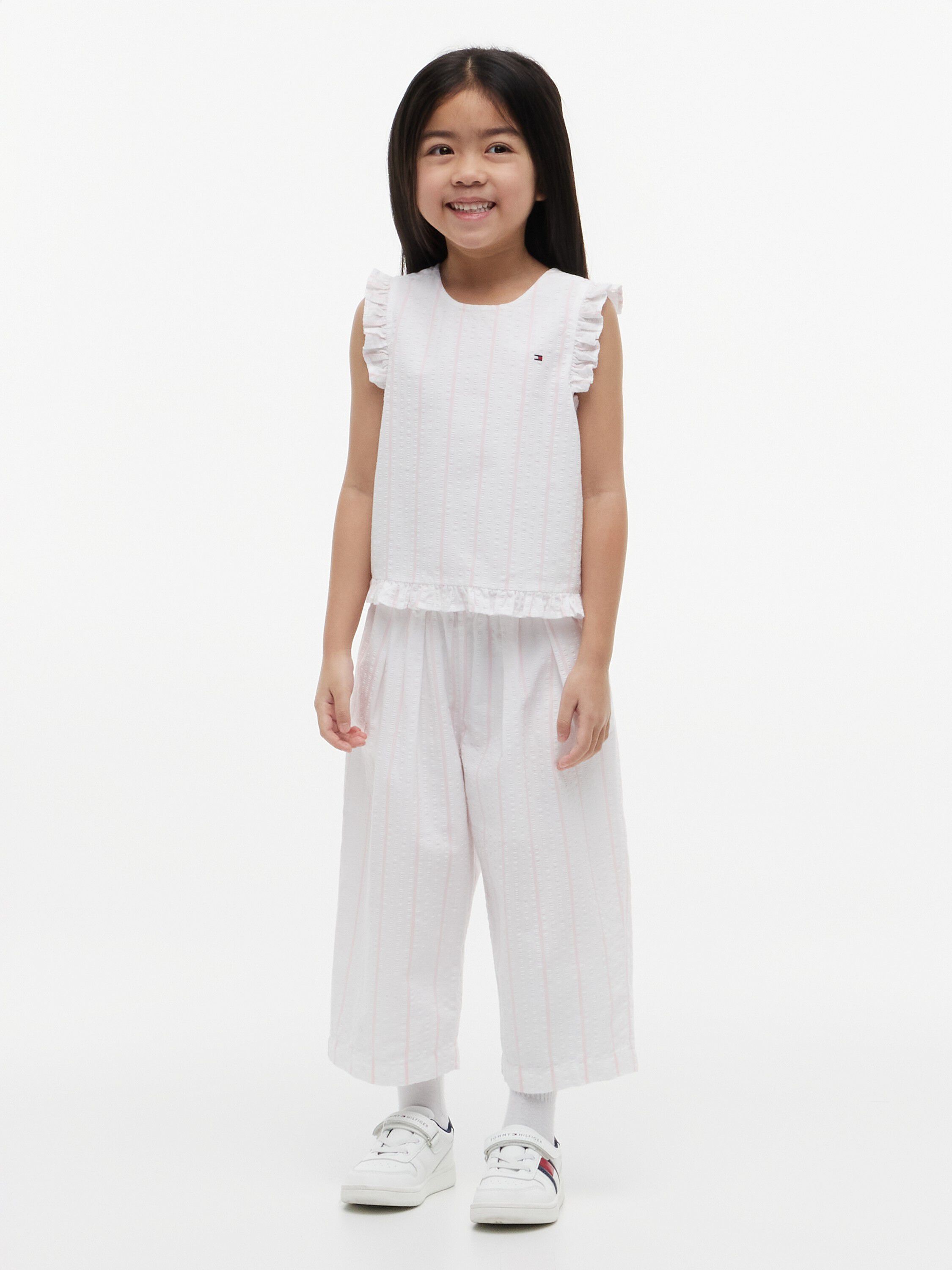 Seersucker Drawstring Culottes