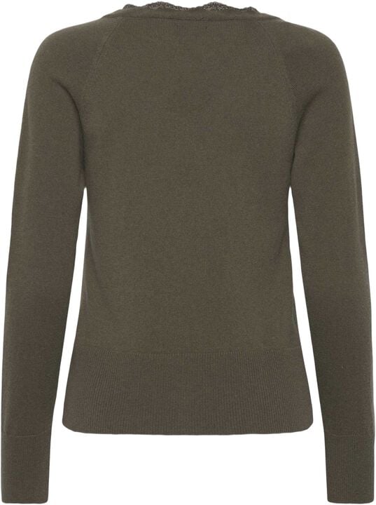 RWLaica Cashmere LS V-neck Lace Cardigan