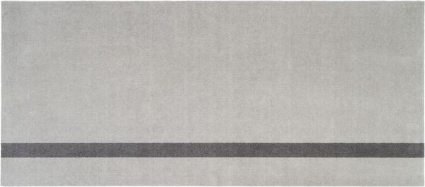 Løber, 130x90 cm, stripe vertical lysegrå/steelgrey