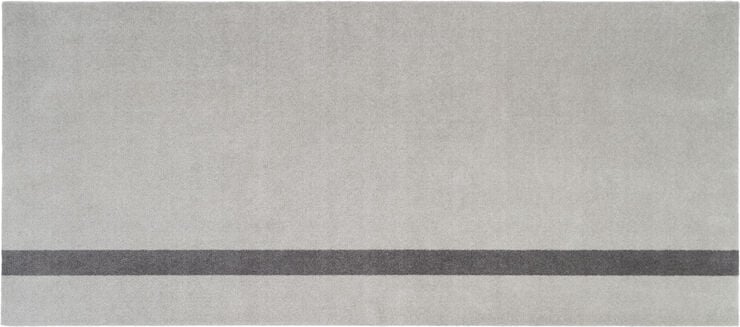 Løber, 130x90 cm, stripe vertical lysegrå/steelgrey