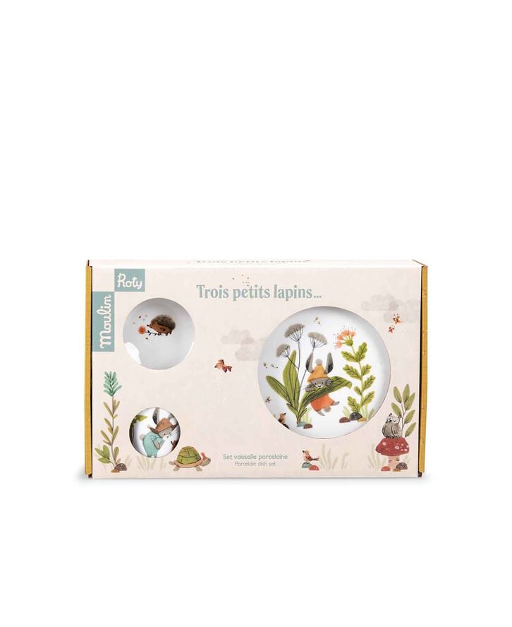 Moulin Roty - Spisesæt - Porcelæn - Trois Petits Lapins