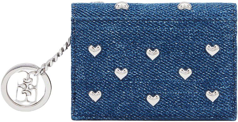 Card Holder With Flap Heart Studs