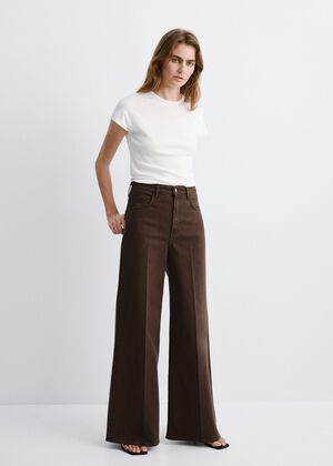 High-waisted wide leg jeans