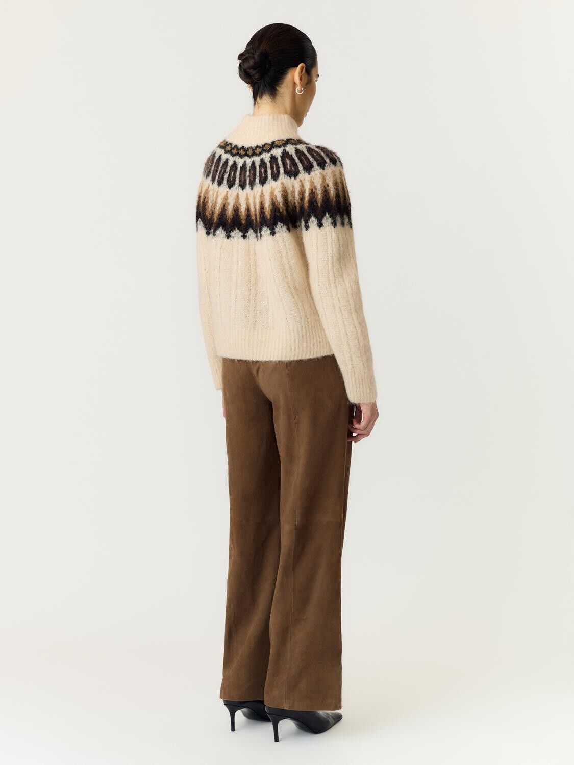 Yasdomina Ls Wool Blend Knit Pullover