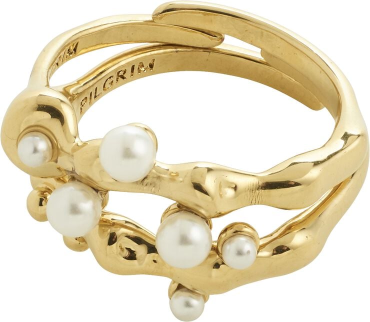 HADLEY ringe, 2-i-ét sæt, guldbelag