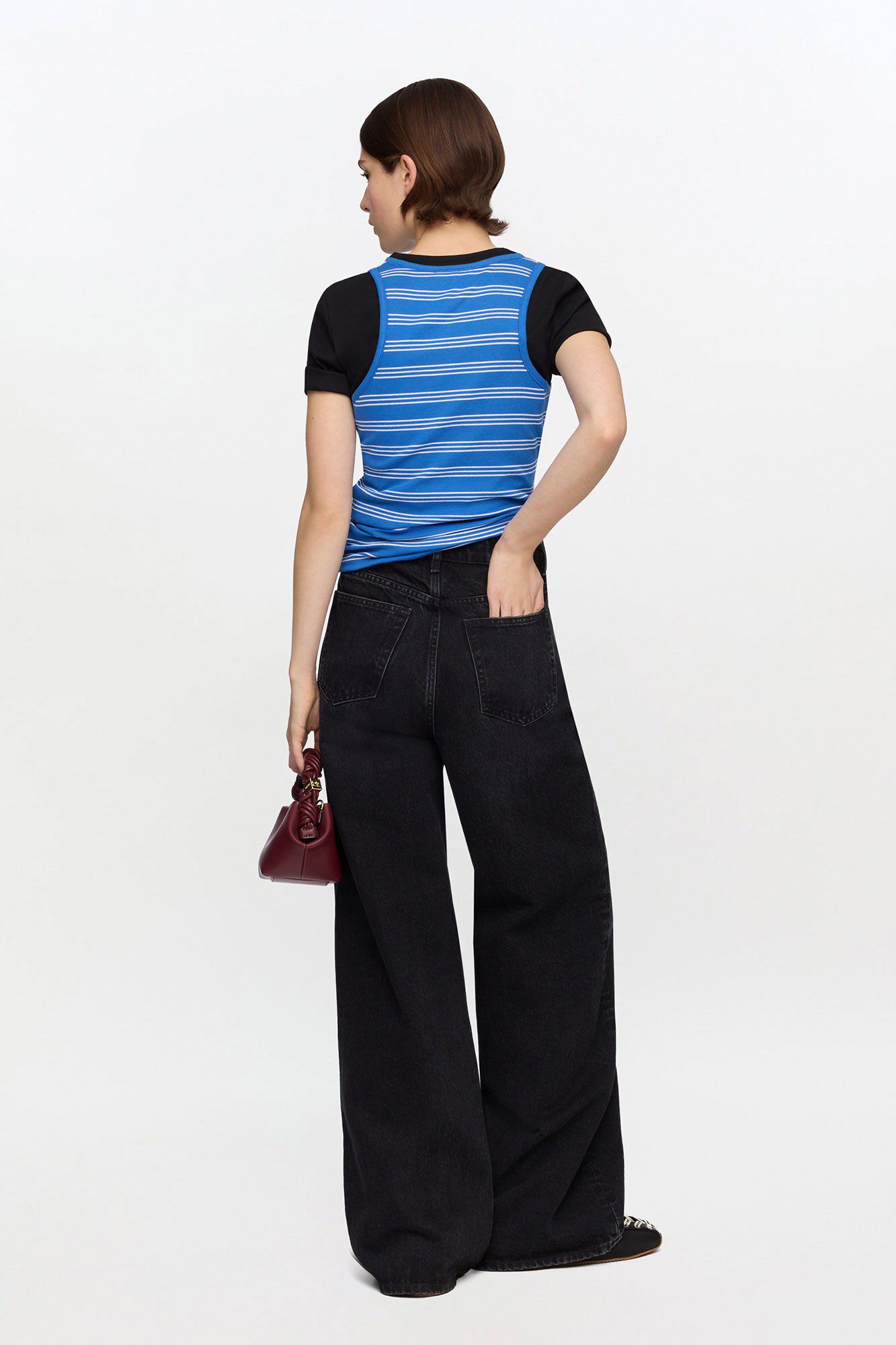 Soft cotton rib stripe tank