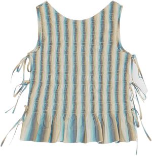 Ombre Stripe Smock Tie String Top