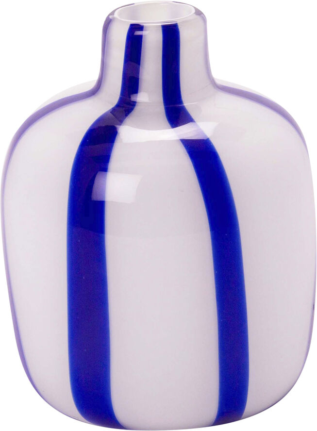 Vase Bolsje, hvid/kobolt, 17xø13,8 cm