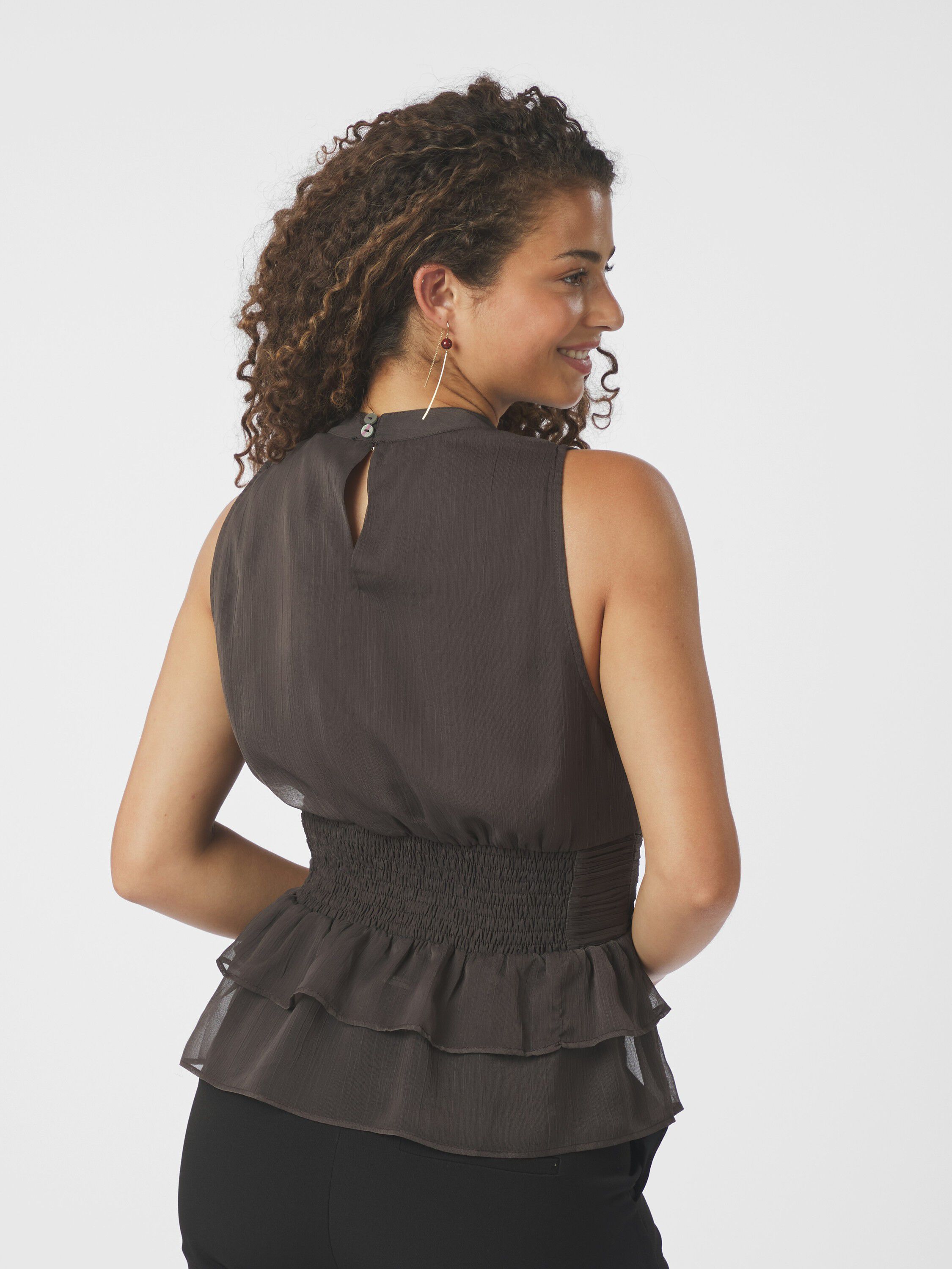 Ansol Solid Chiffon Top