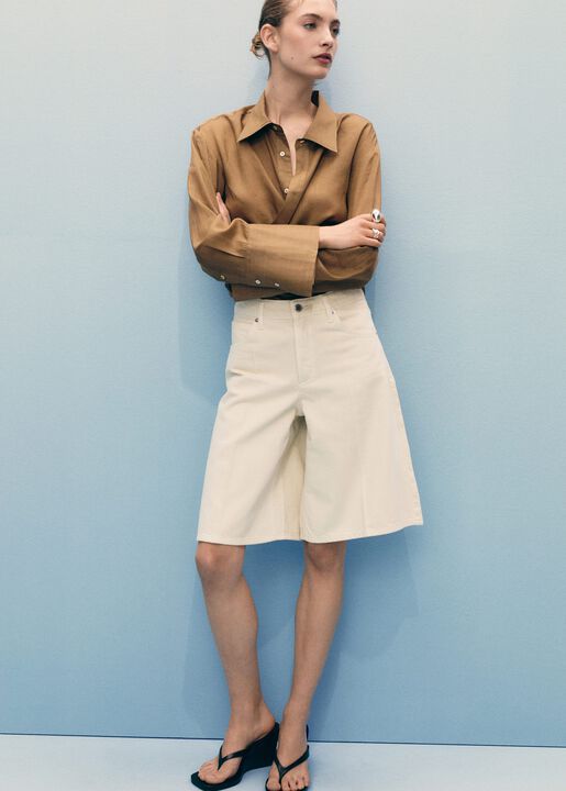 High-waisted straight jorts