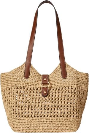 Woven Straw Large Tasha Tote Bag
