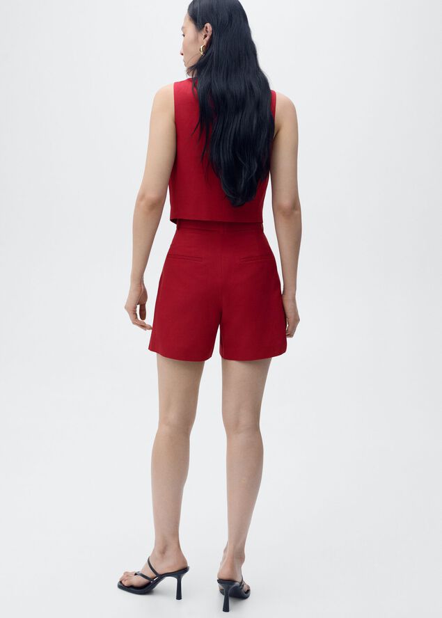 Linen-blend suit bermuda shorts