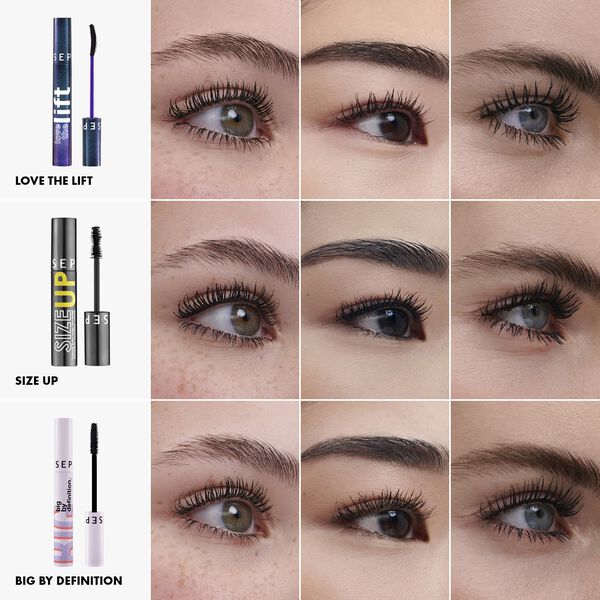 TRIO DE MASCARAS - 3 mascaraer, 3 effekter: Volumen, definition, løft