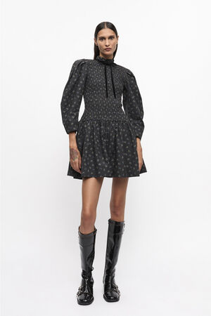 Printed Cotton Mini Smock Dress