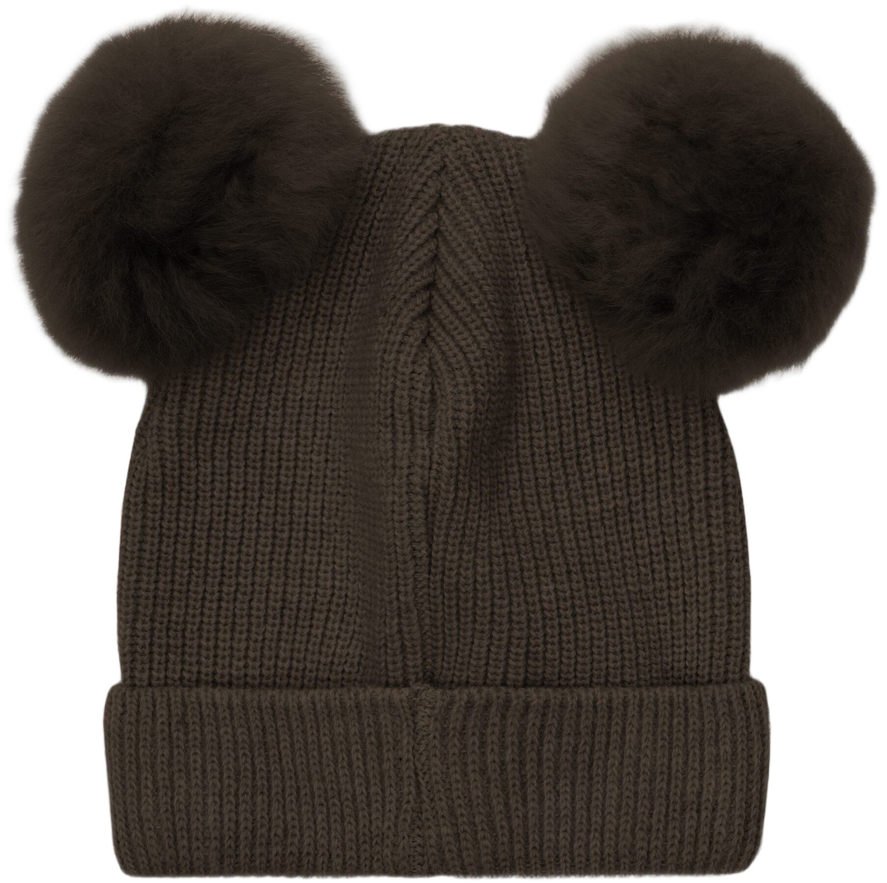 Hat Knit Alpaca Pompoms