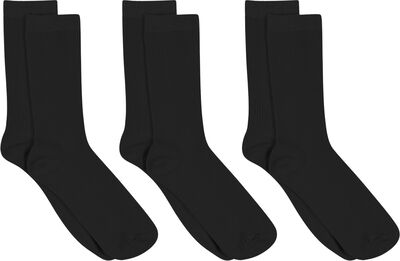 Fine cotton rib socks 3-pack