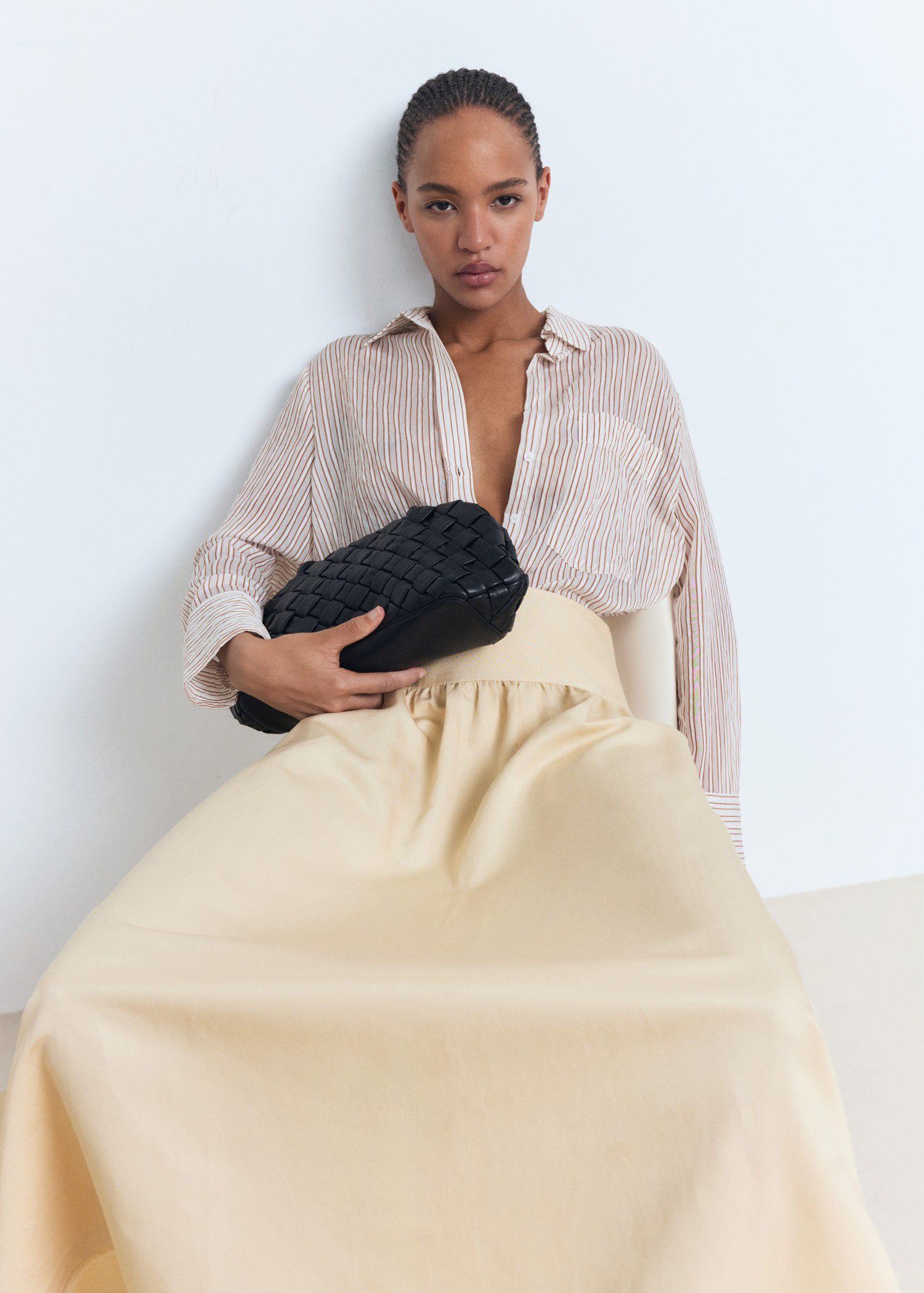 Midi skirt with frayed ends