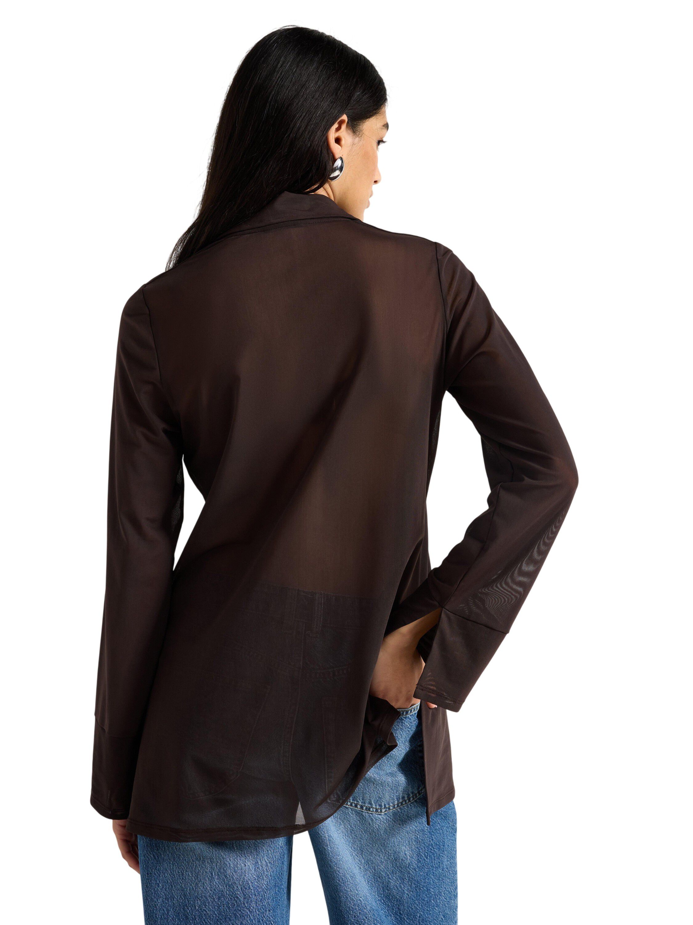 Long jersey shirt with collar and l