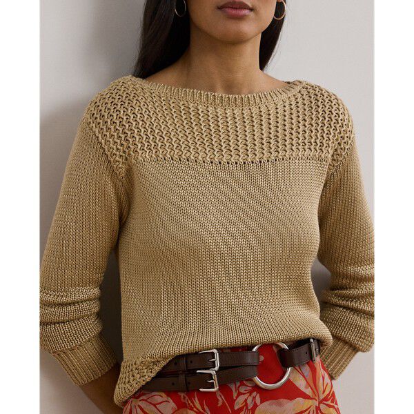 Cotton-Blend Boatneck Sweater