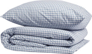 Check washed percale 140x220cm blue/white