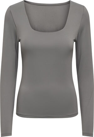 ONLEA L/S 2-WAY DEEP NECK TOP JRS