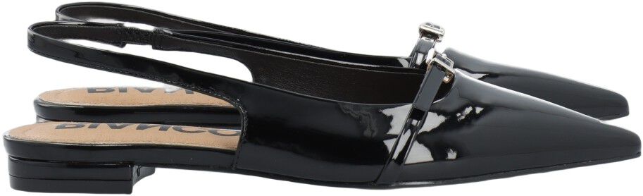 BIABARI Pointy Flat Slingback Faux Leather