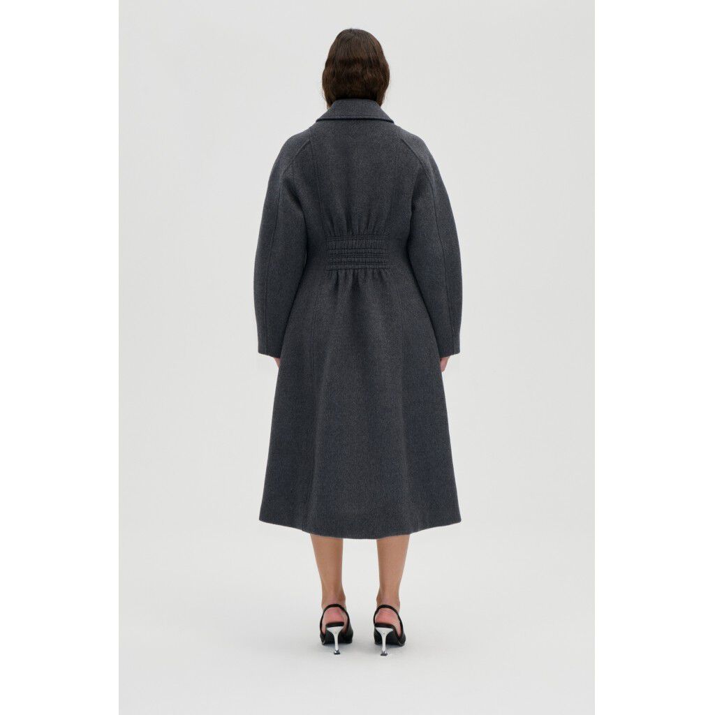 2561 Structured Wool, Elastic Waist Raglan Long Coat