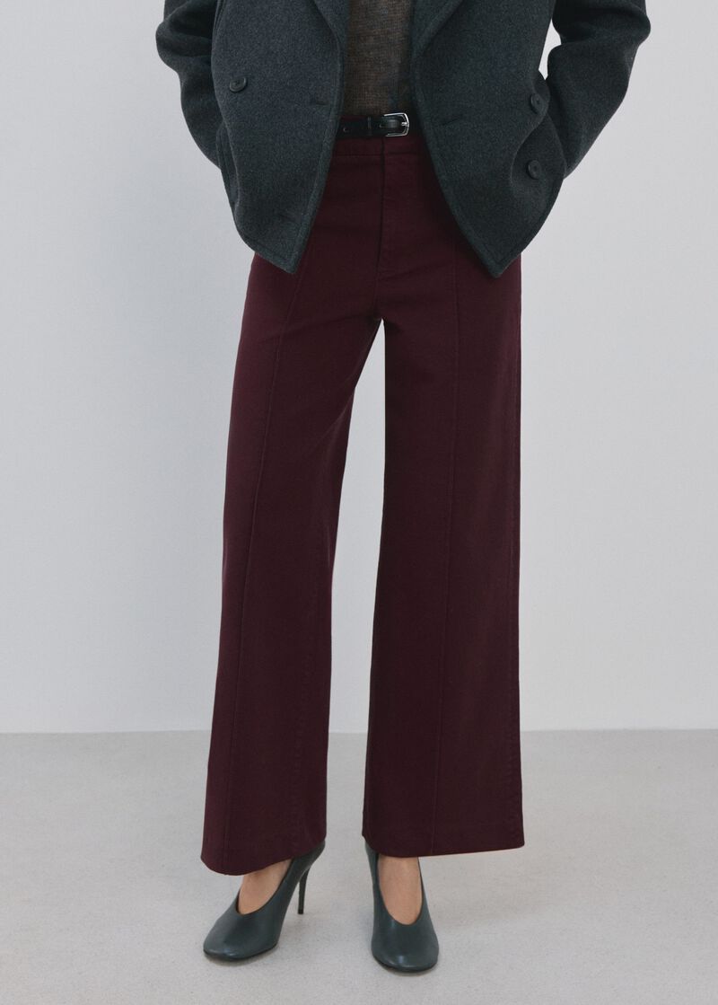 High-Waisted Wide Leg Jeans With St