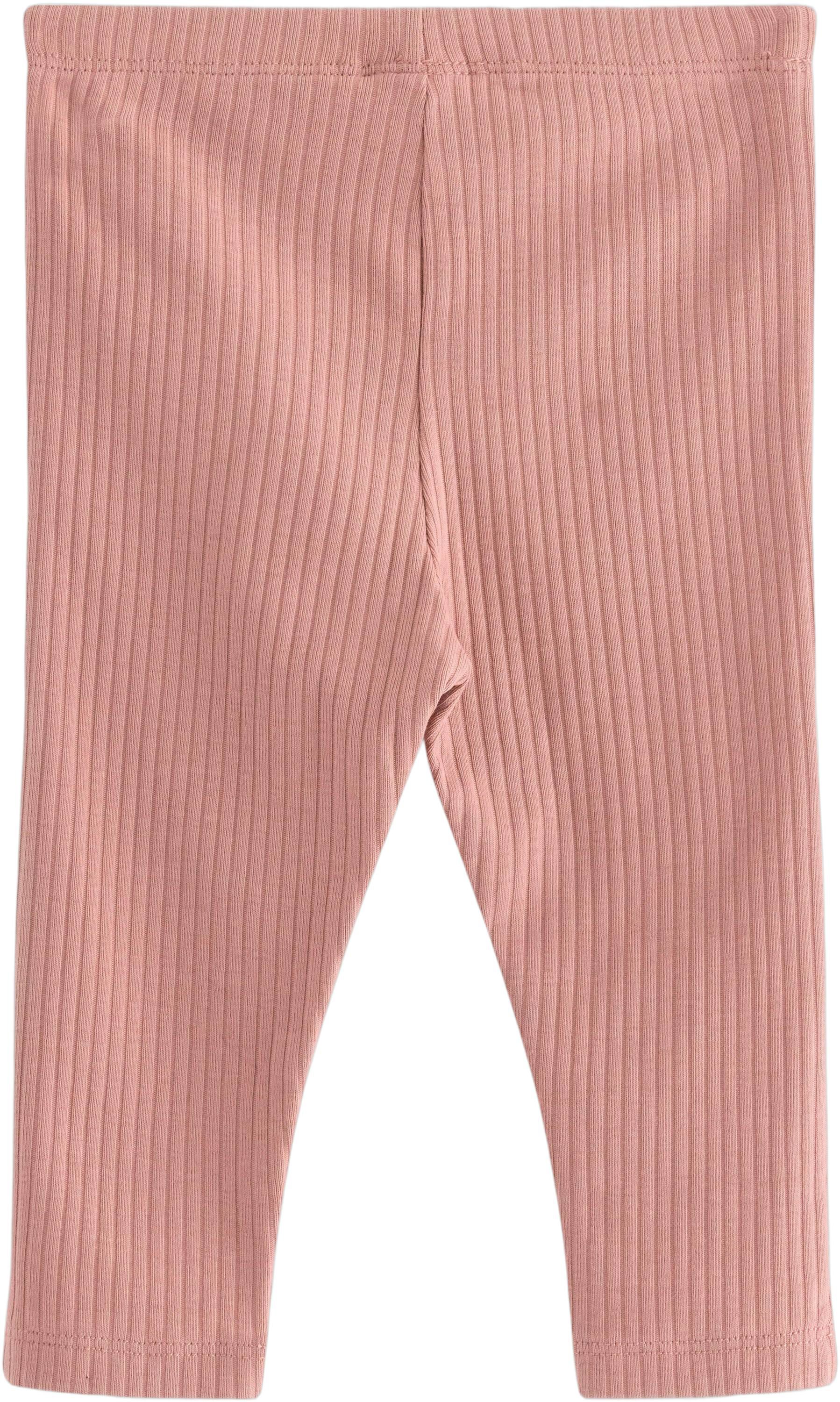 Mjuka ribbade bomullsleggings med r