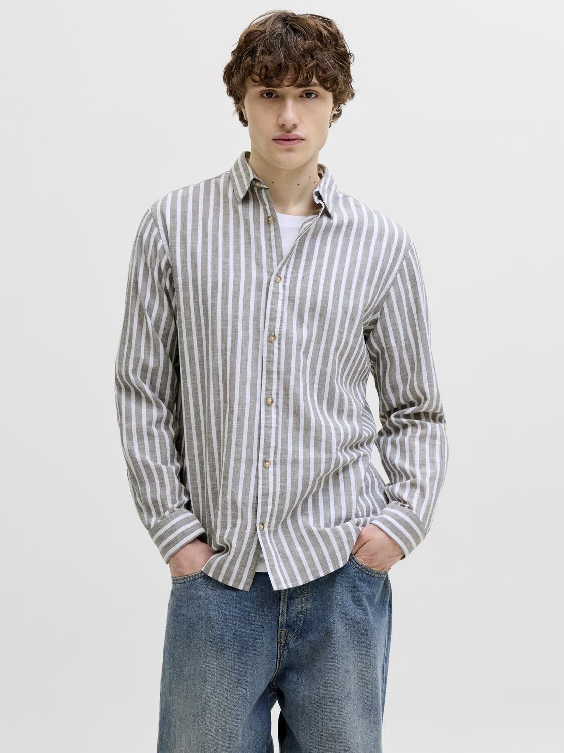 JJESUMMER LINEN BLEND SHIRT L/S SN