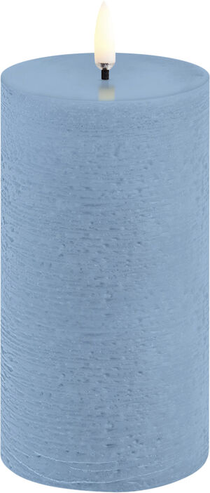 LED pillar candle, Sky Blue, Rustic, 7,8x15,2 cm