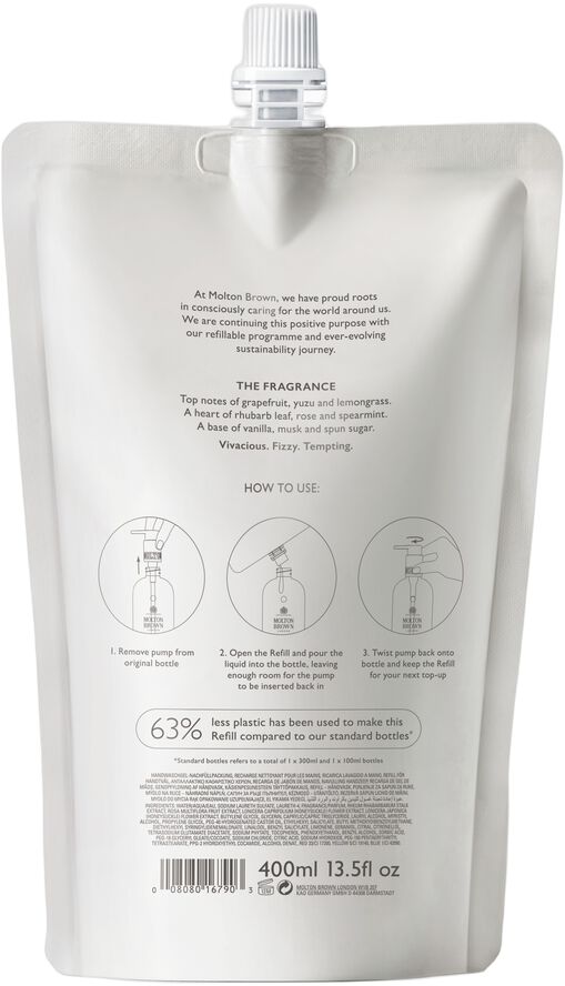 DELICIOUS RHUBARB & ROSE HAND WASH REFILL